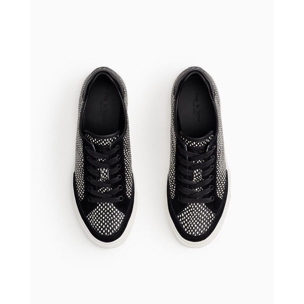 Rag & Bone RB Army Low Snake-Print Leather Sneakers Men’s Size 8